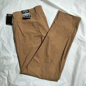 Callaway Mens Opti-Stretch 5 Pocket Golf Pants Flat Front Dark Ginger 38x32(40x3